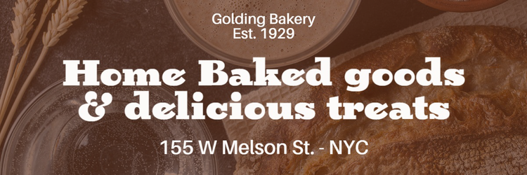 A Twitter Banner for Golding Bakery Est. 1929 Home Baked goods & delicious treats with their address