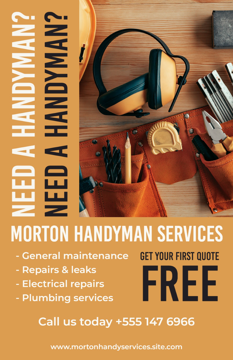 "Need a handyman? Morton Handyman Services" freelance handyman ad