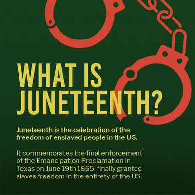 Juneteenth Instagram template over green background