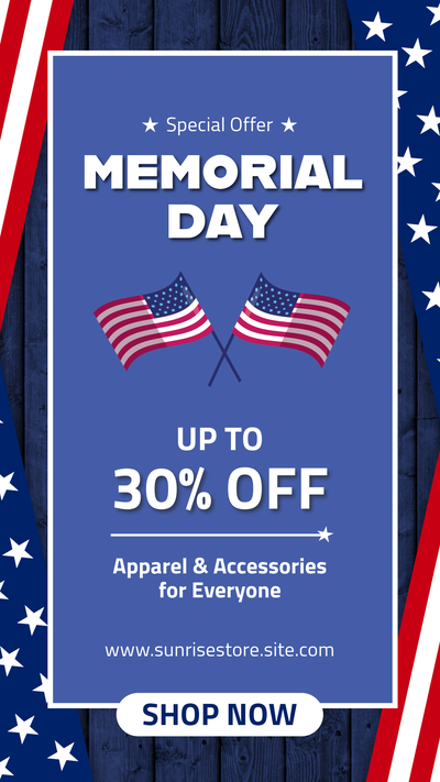 Memorial day 30% off template