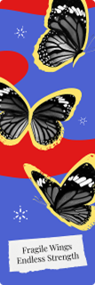 Blue and Yellow Butterfly Bookmark
