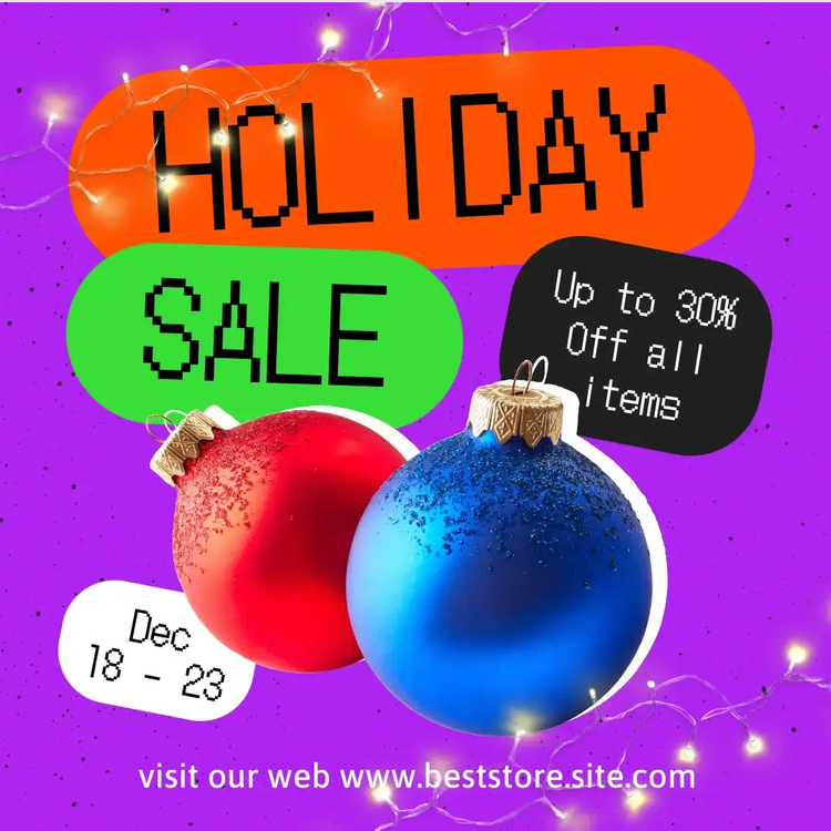 Holiday sale in purple