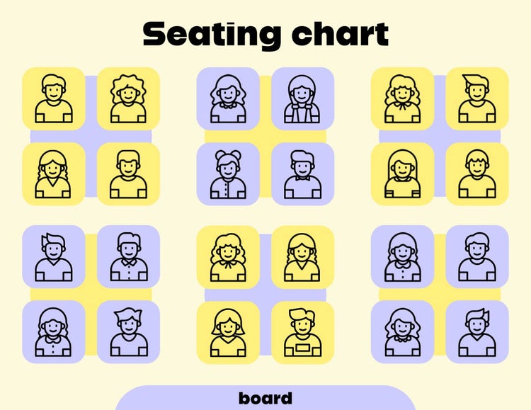 Yellow Doodle Seating Chart