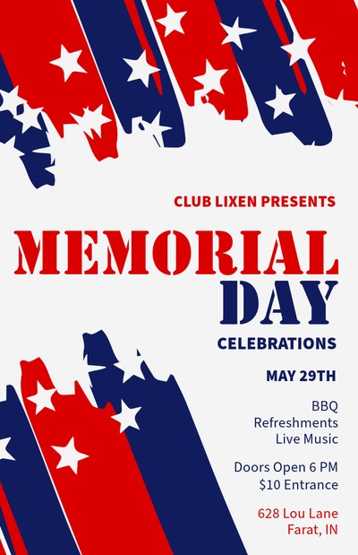 Memorial Day celebrations poster template