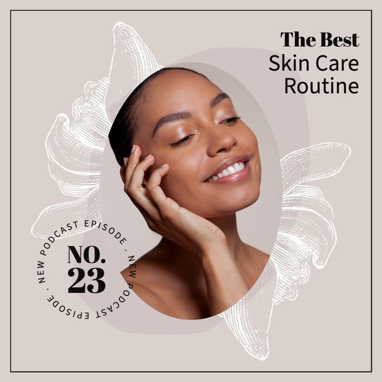 "The Best Skin Care Routine" sponsored Instagram post with an image of a person with clear skin smiling against a grey background