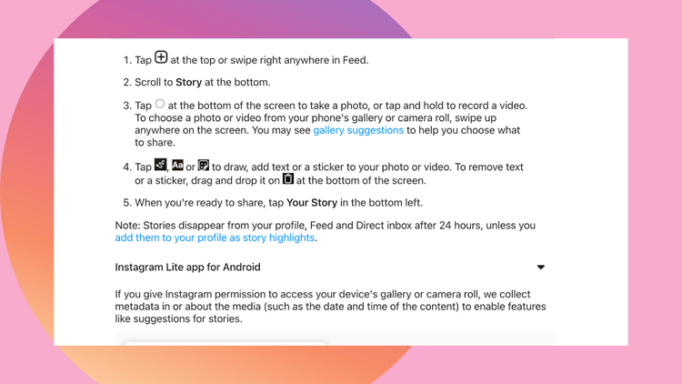 How to change the background color on an Instagram story.