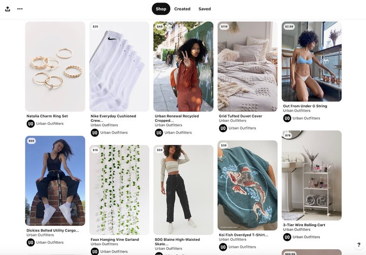 Pinterest business account: Pinterest shop