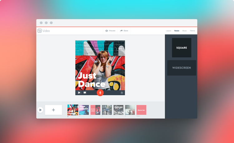 Square Video Maker for Social Media in Browser