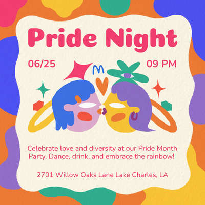 Pride night advertisement template