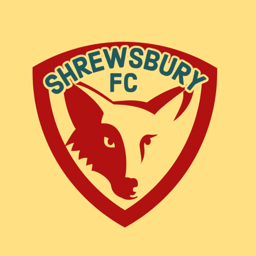 Shrewsbury FC fantasy football logo with an icon of a red fox in a red crest against a yellow background