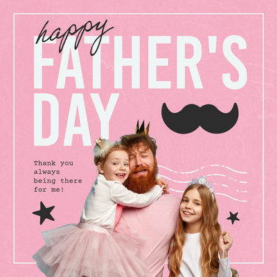 Father's day template in pink