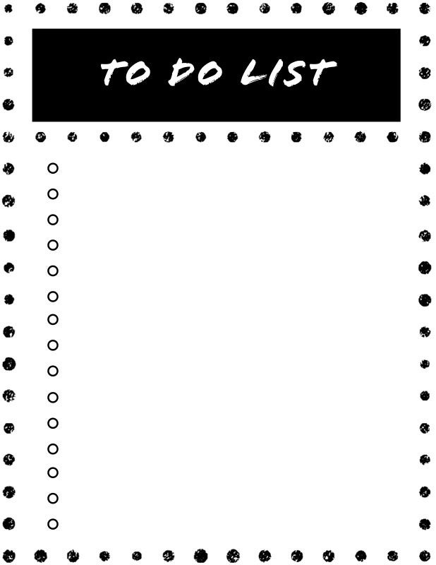 Black And White To Do List Daily Planner