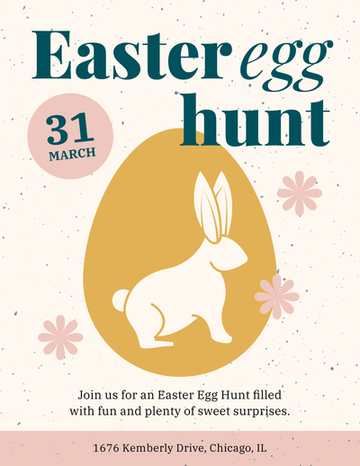 Easter egg hunt template in yellow and pink