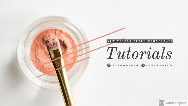 makeup brush graphic promoting a video makeup tutorial