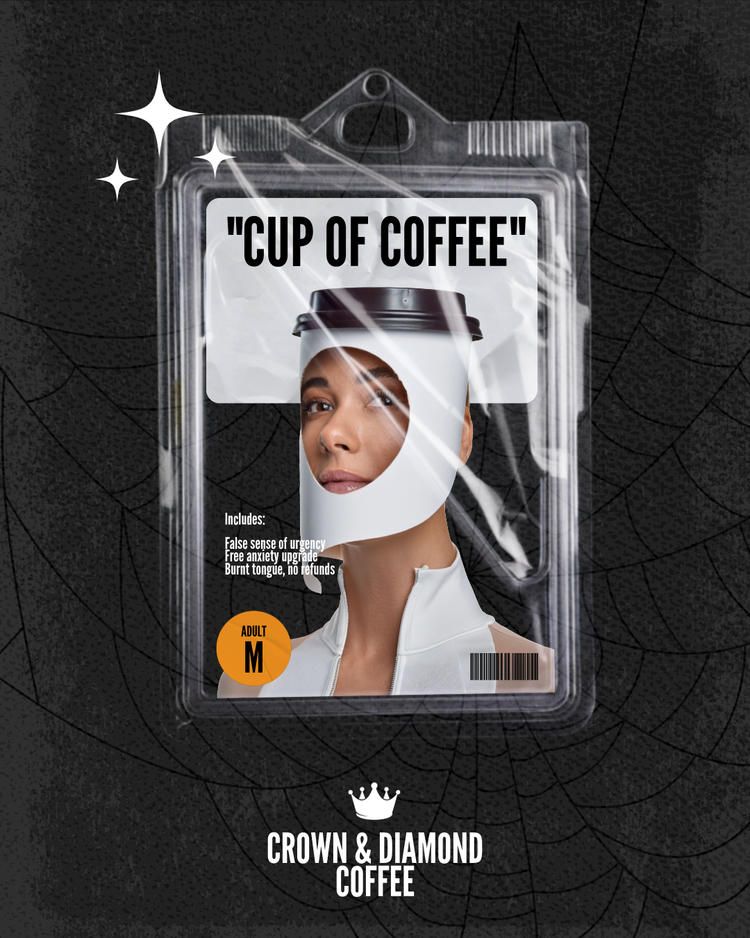 Cup of coffee template in black