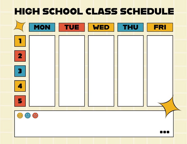 Yellow Colorful Modern Class Schedule