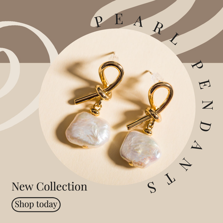 A Facebook Marketplace ad for Pearl Pendants with an image of a pair of pearl and gold earrings.