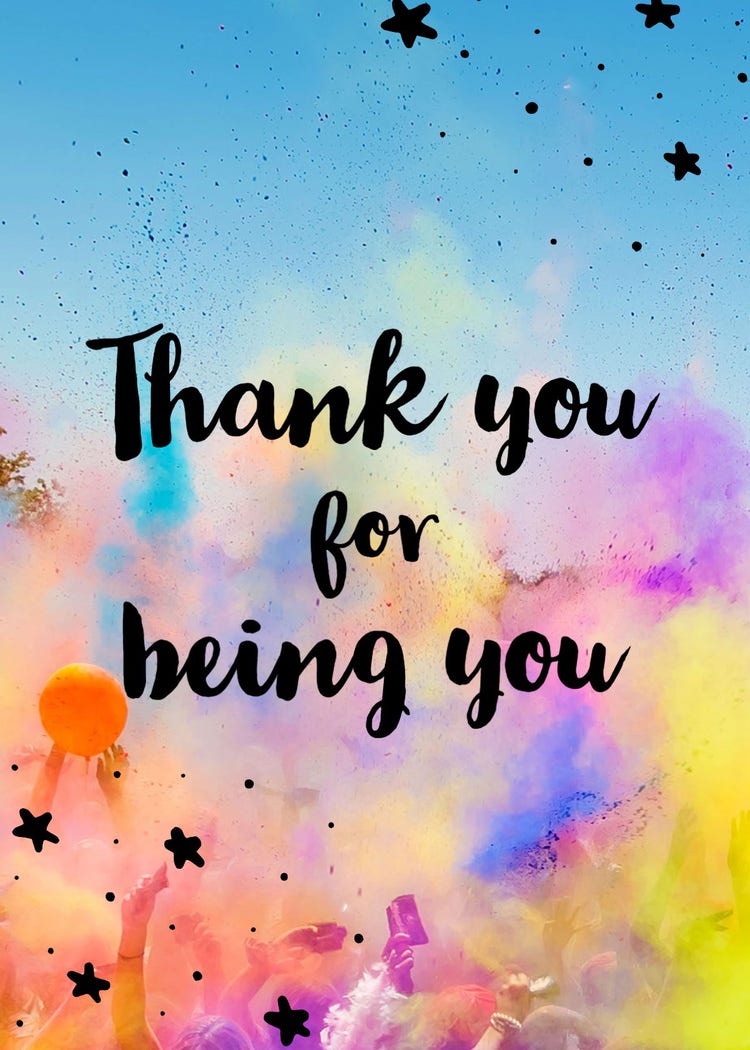 Blue And Black Thank You Card
