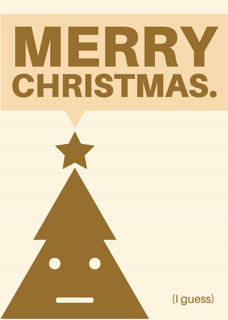 Beige and Brown Minimal Christmas Card