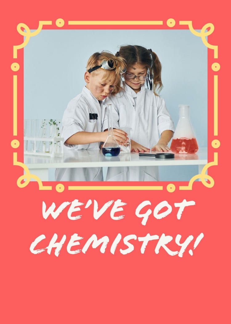 Pink & Yellow Chemistry Greeting Card