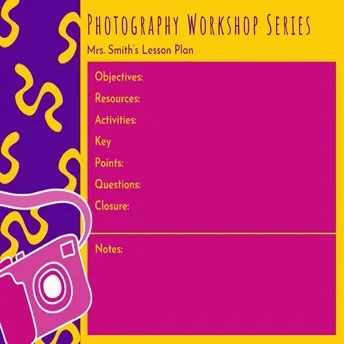 Purple, Turquoise and Pink Photography Workshop Lesson Plan