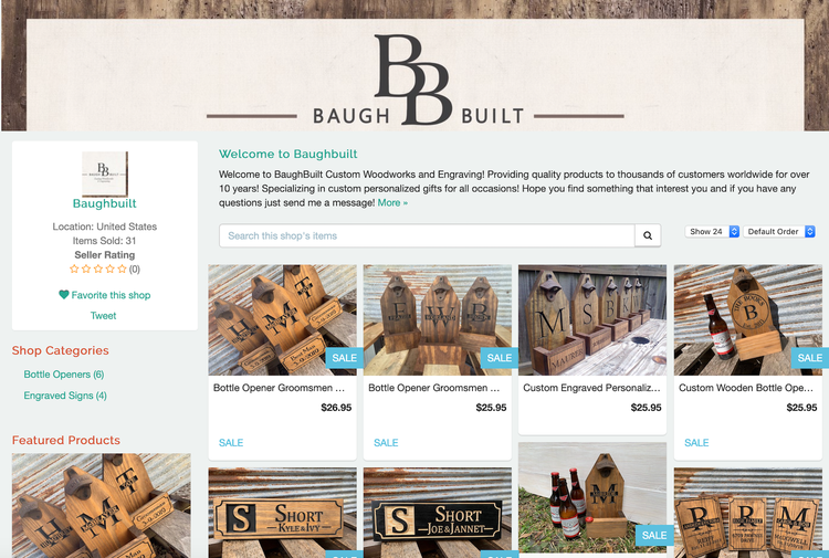Artfire: Baugh Built Store