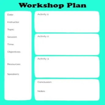 Teal and White Workshop Lesson Planner
