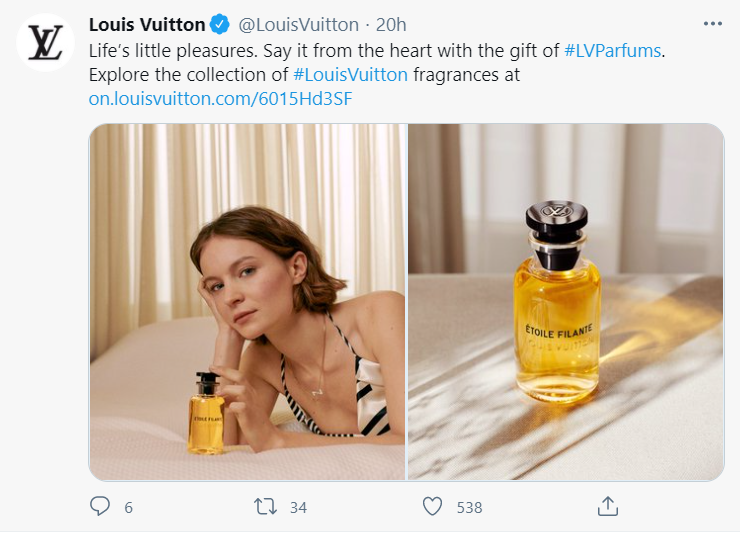 Screenshot from the Louis Vuitton Twitter account
