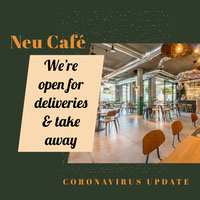 Green and White Open For Delivery Take Away Cafe Instagram Square  COVID-19 Re-opening
