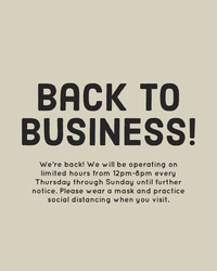 Beige Business Reopening Announcement Instagram Portrait Graphic COVID-19 Re-opening
