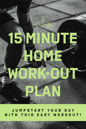 Green and Gray Workout Plan Pinterest Graphic with Barbell COVID-19 Re-opening