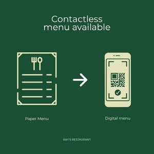 contactless menu instagram COVID-19 Re-opening