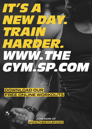Black, White and Yellow, Gym Workout Ad, Flyer COVID-19 Re-opening