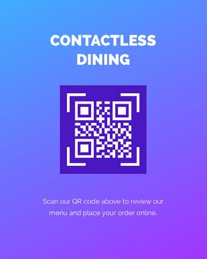 contactless dining instagram portrait COVID-19 Re-opening