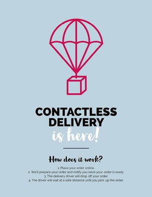 contactless delivery flyer COVID-19 Re-opening