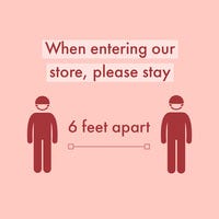 Pink and Red Social Distancing Safety Store Rules Announcement COVID-19 Re-opening