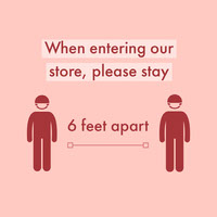 Pink and Red Social Distancing Safety Store Rules Announcement COVID-19 Re-opening