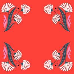 Red and White Floral Pattern Frame Instagram Post Artists Collection: Adobe Spark Stylemakers