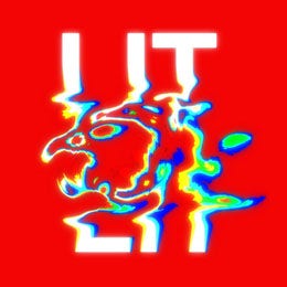 Red, Flashy, Abstract Cathphrase Instagram Post Glitch Art