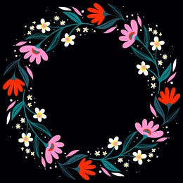 Black, Red, Green and White Minimalistic Flower Frame Instagram Post Artists Collection: Adobe Spark Stylemakers