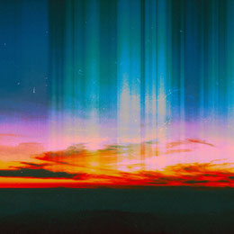 Colorful, Abstract Edited Landscape Photo Instagram Post Glitch Art