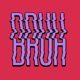 Pink and Purple Abstract Catchphrase Instagram Post Glitch Art