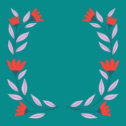 Blue, Red and Pink Minimalistic Floral Frame Instagram Post Artists Collection: Adobe Spark Stylemakers