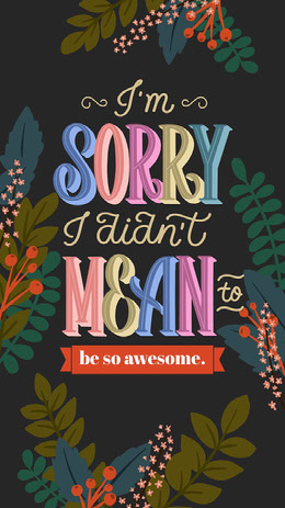 Dark Toned, Colorful Funny Apologize Instagram Story Illustration Art
