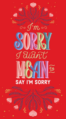 Red and Colorful Funny Apologize Instagram Story Illustration Art