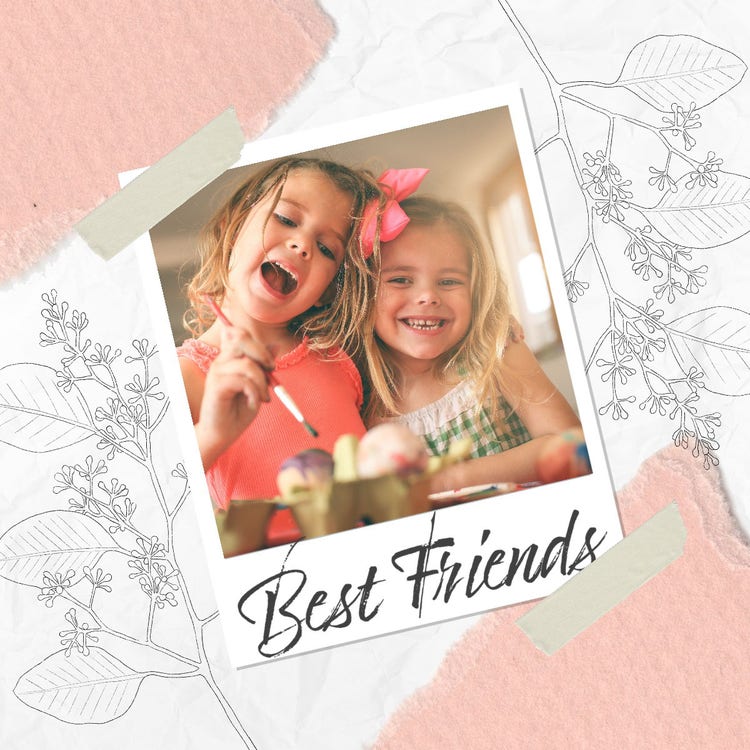 Pink And White Best Friends Instagram Square