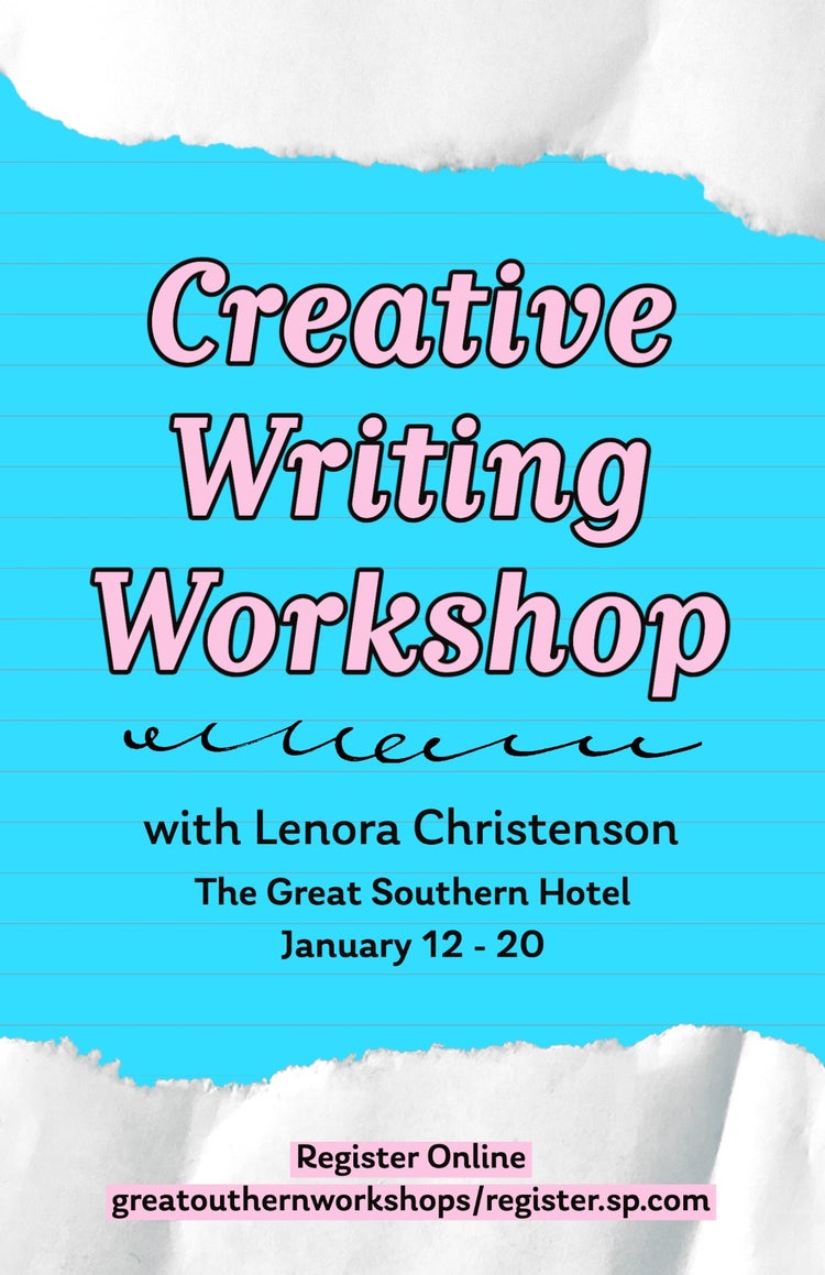 Blue & White Creative Writing Workshop Poster