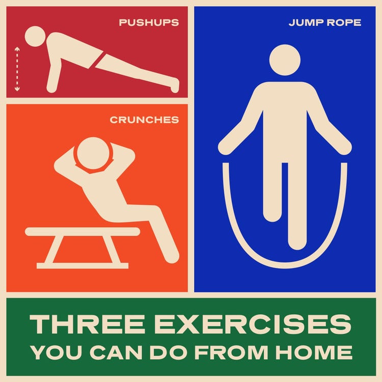 three exercise from home instagram