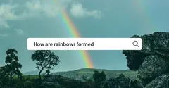 blue and white rainbow instagram landscape
