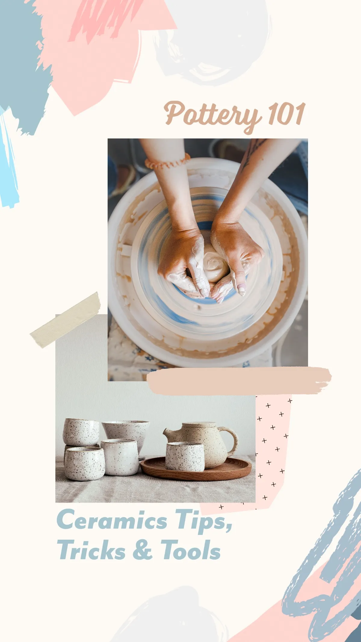 Pastel Pottery Tips Collage Instagram Story 